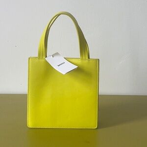 BAGGU Rare chartreuse leather bag